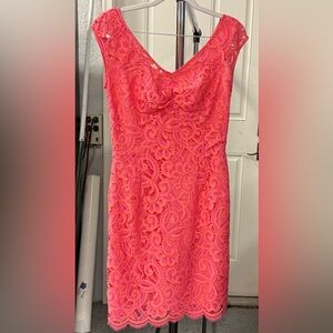 Lilly Pulitzer Elegant Coral Pink Lace Dress